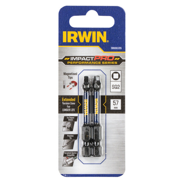 IRWIN Bits Impact Pro 57mm SQ2 2PCS