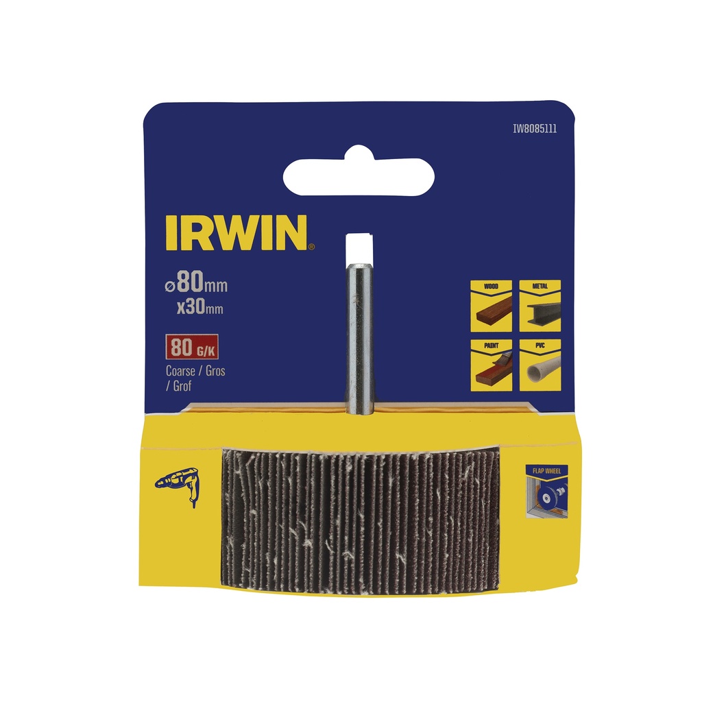 IRWIN Lamellenschuurwiel Ø80mm Korrel 80