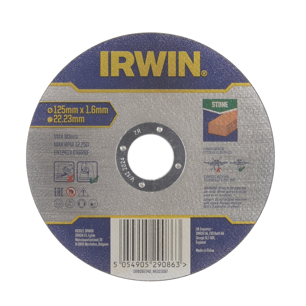IRWIN Pro Performance Doorslijpschijf Steen Ø125mm x 1,6mm