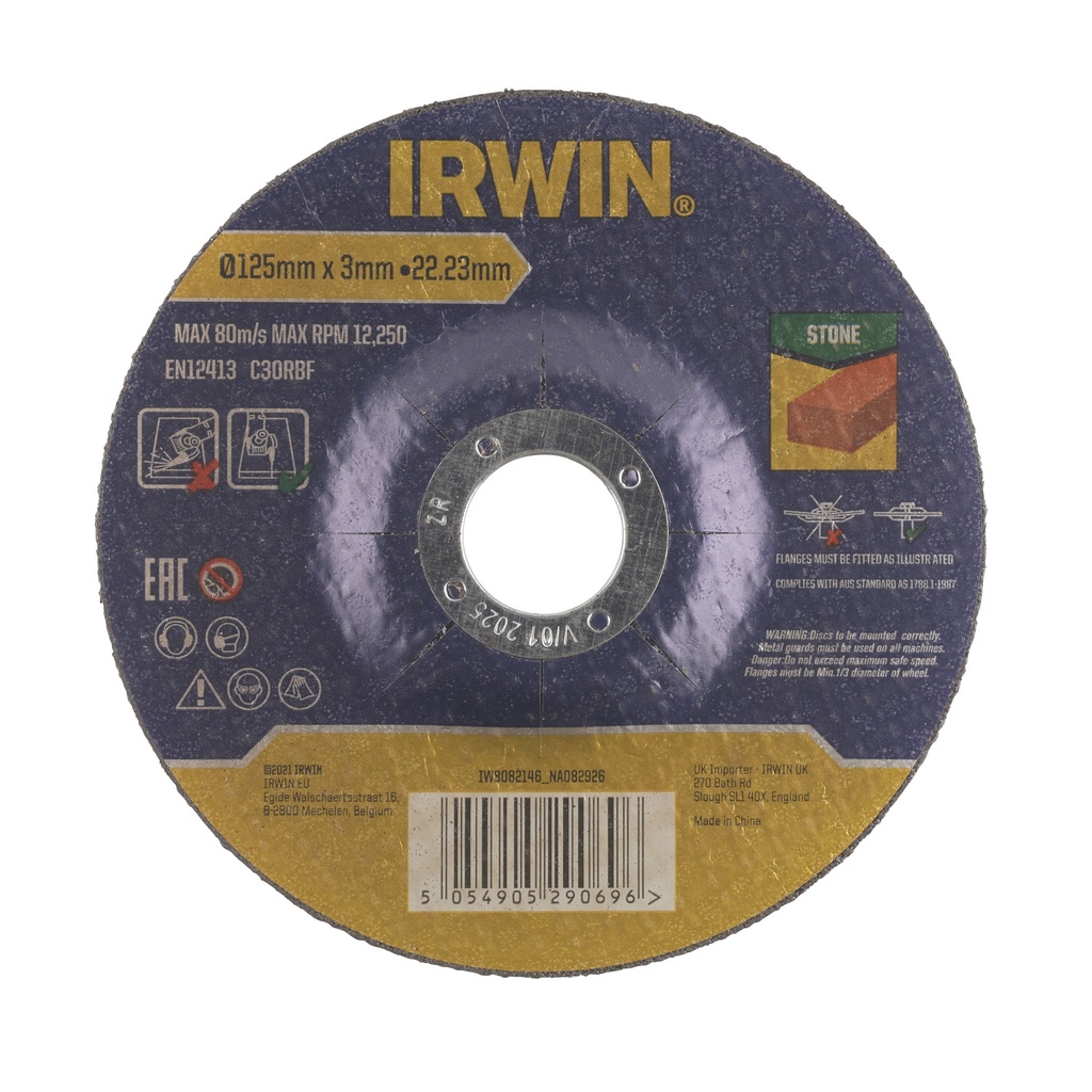 IRWIN Pro Performance Doorslijpschijf Steen Ø125mm x 3,0mm