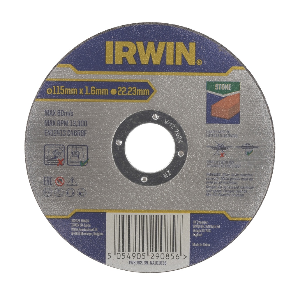 IRWIN Pro Performance Doorslijpschijf Steen Ø115mm x 1,6mm