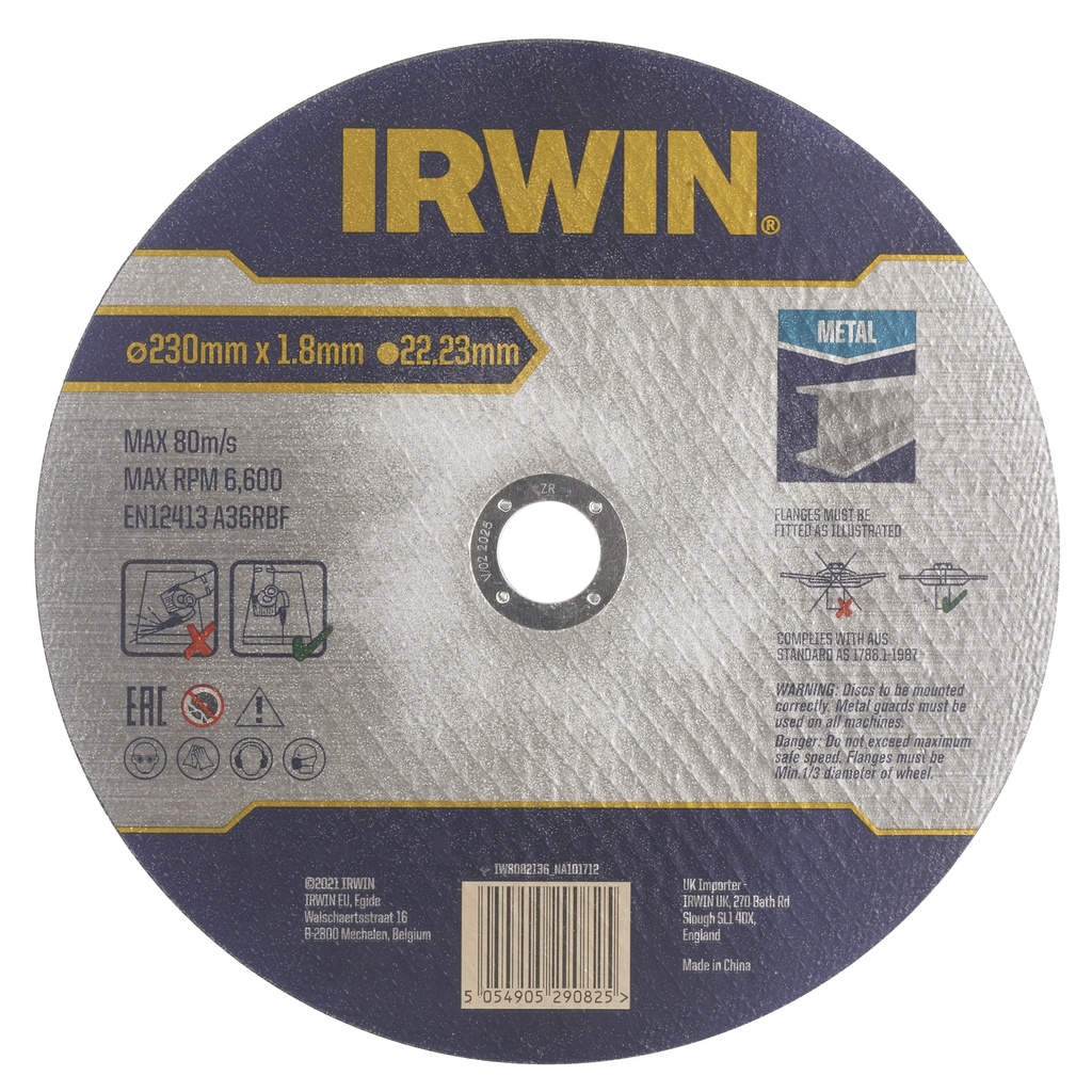 IRWIN Pro Performance Doorslijpschijf metaal Ø230mm x 1,8mm