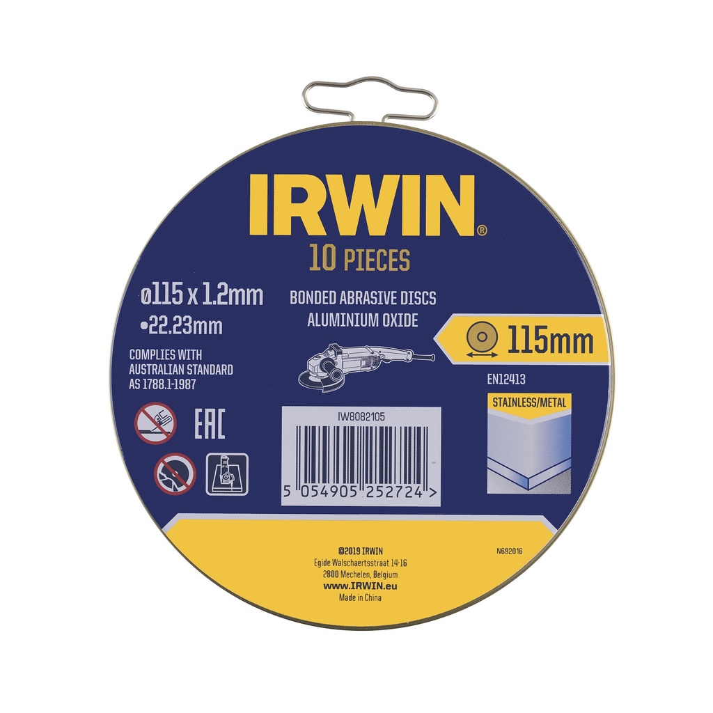 IRWIN Blik Doorslijpschijven metaal Ø115X1,2mm 10PCS