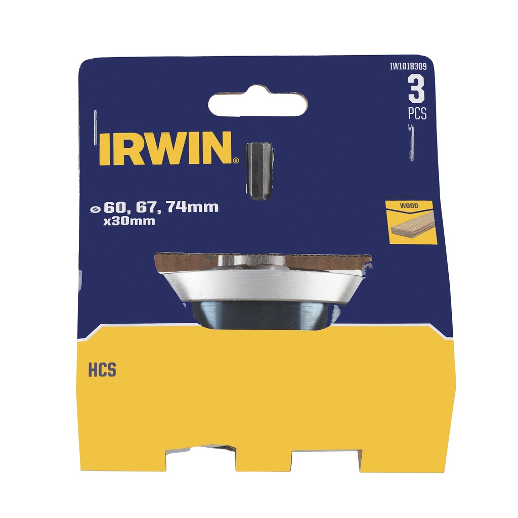 IRWIN Set Gatenzagen 3PCS Ø60/67/74 mm