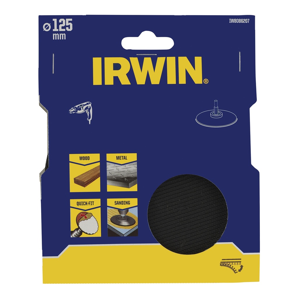 IRWIN Steunschijf Voor Schuurschijven Ø125 mm.