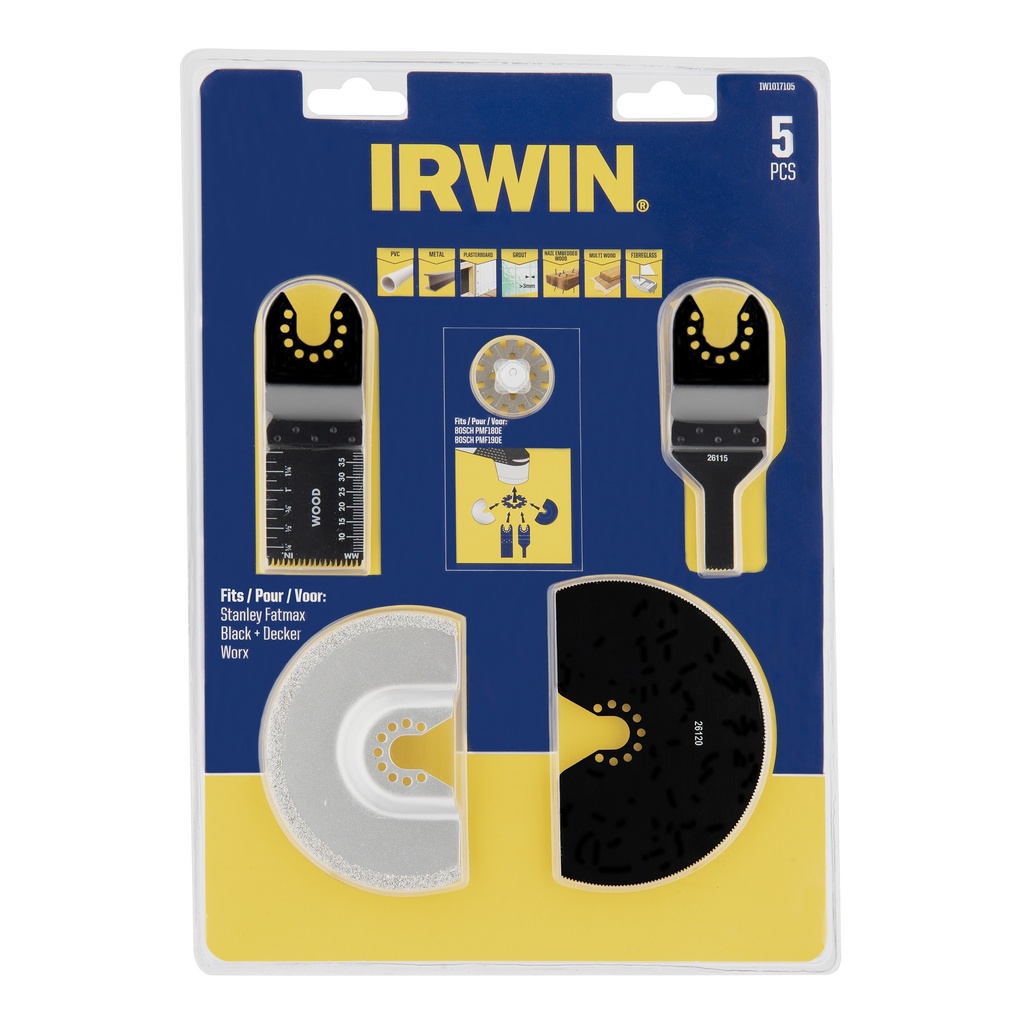 [IW1017105] IRWIN Segmentzaagbladen 4PCS voor multitool