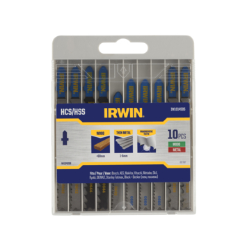 IRWIN Set Pro Performance Decoupeerzaagbladen met T-aansluiting, Mixed voor Hout en Metaal 10-Delig