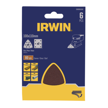 IRWIN Set Schuurvellen voor Makita Tristar zelfklevend K80