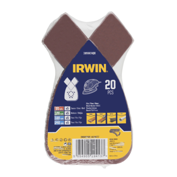 IRWIN Set Schuurvellen voor B+D Mouse en BOSCH Primo K80/K120/K180/K240 20PCS