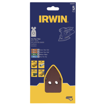 IRWIN Set Schuurvellen voor Multischuurmachine B+D Zelfklevend K60/K80/K120/K180 5 PCS