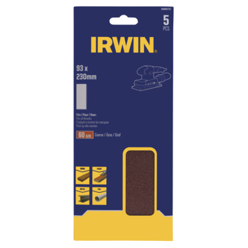 IRWIN Schuurvel 230x93mm K60 voor Klembevestiging en Alle Merken 5PCS