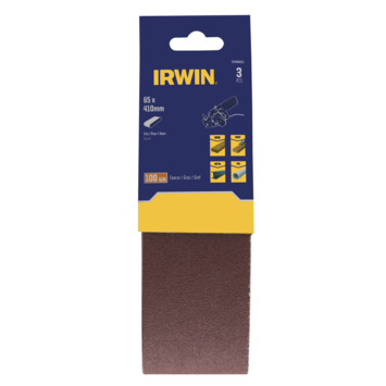 IRWIN Schuurband 65x410mm K100 voor AEG en Metabo 3PCS