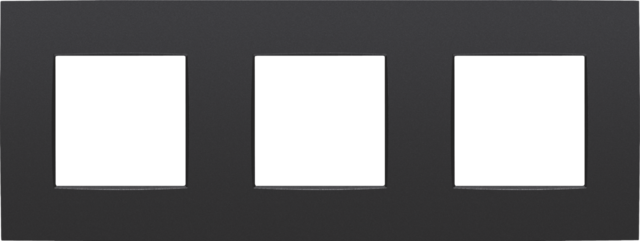 NIKO Drievoudige afdekplaat met 71 mm centerafstand Intense matt black 130-76700