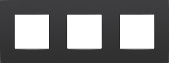 NIKO Drievoudige afdekplaat met 71 mm centerafstand Intense matt black 136-76700