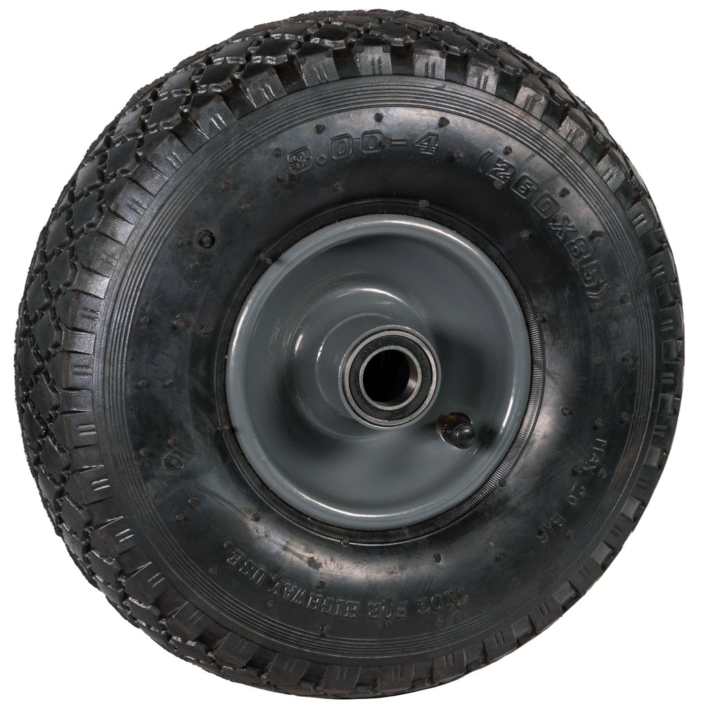 [CW125] Steekwagenwiel met luchtband en metalen velg 300x4
