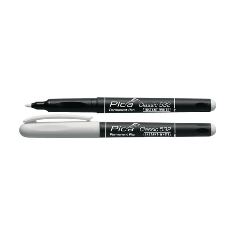 Pica Permanente Pen 1-2mm, Ronde Punt, Instant Wit