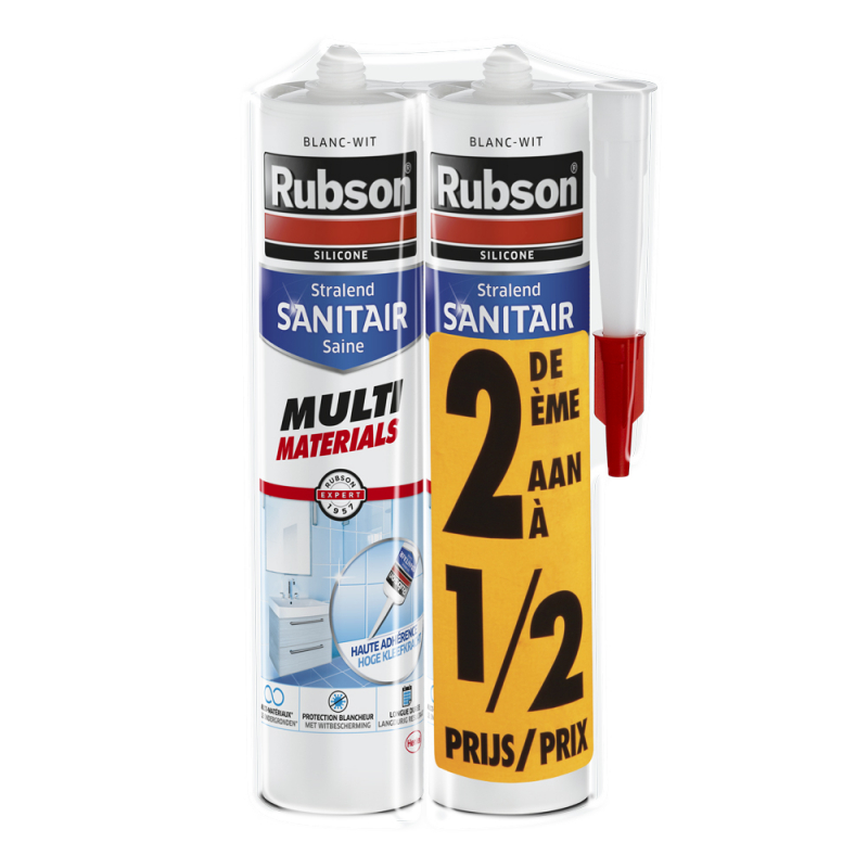Rubson Sanitair Multi Materials Wit 2x280ml