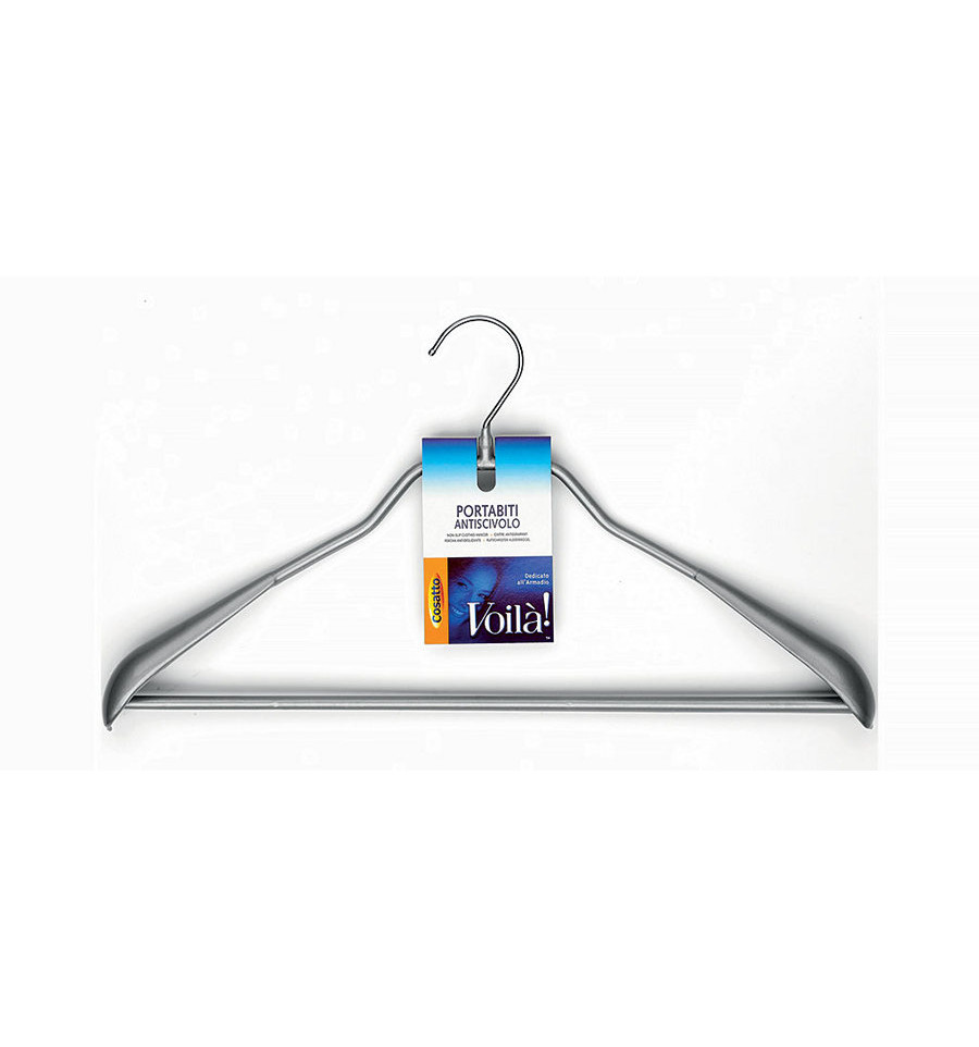 [1053A443] Voila Kleerhanger Argenta Antislip met Broeklat