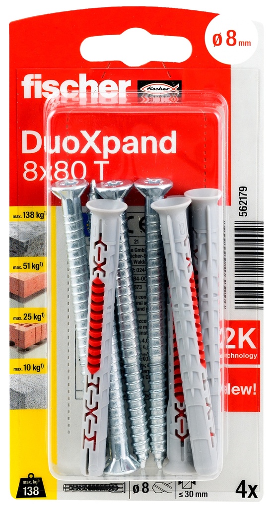 fischer constructieplug DuoXpand 8 x 80 T 4st