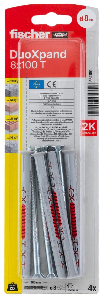 fischer constructieplug DuoXpand 8 x 100 T 4st