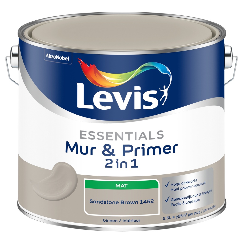 Levis Essentials Mur&Primer 2.5L Sandstone Brown