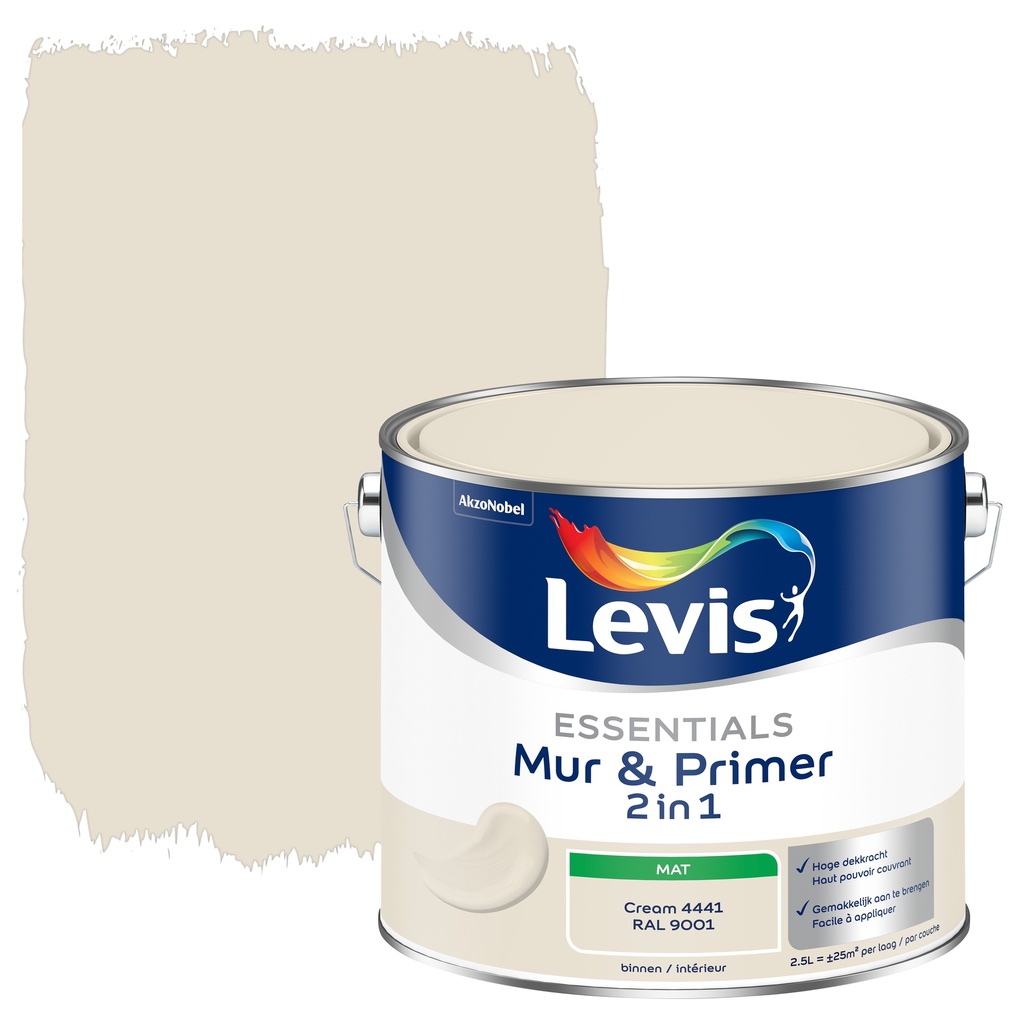 Levis Essentials Mur&Primer 2.5L Cream 