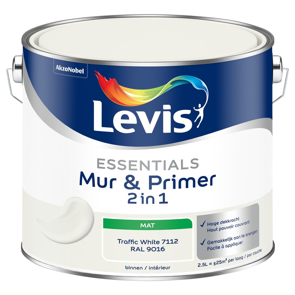 Levis Essentials Mur&Primer 2.5L Traffic White