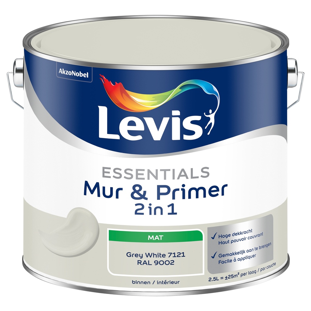 Levis Essentials Mur&Primer 2.5L Grey White