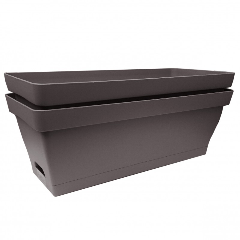 Poetic Romeo Set 2 Bloembakken 49X21X20.5Cm Met Beugel Taupe