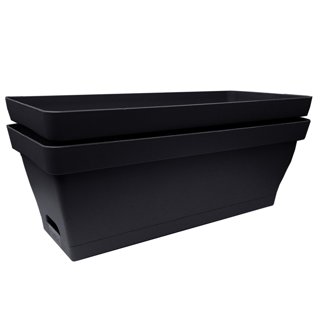 Poetic Romeo Set 2 Bloembakken 49X21X20.5Cm Met Beugel ANTHRACITE