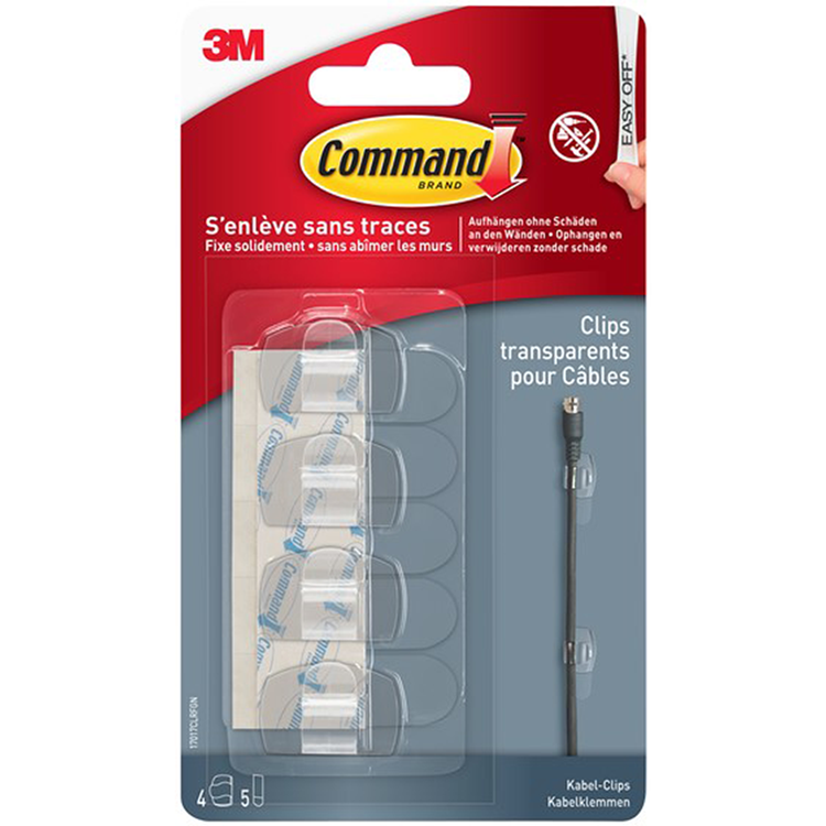 3M Ronde Transparante Kabelklemmen Command 4st