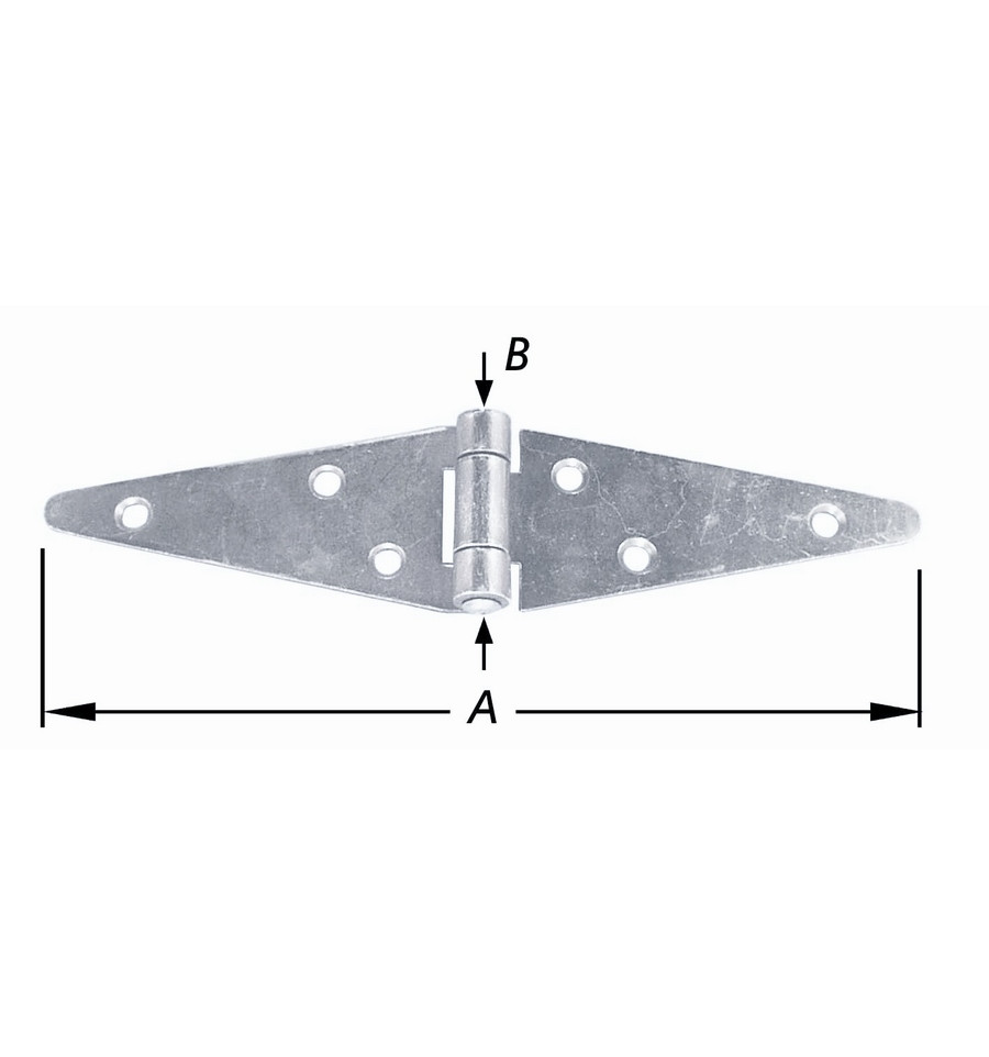 Staartscharnier Dubbel Licht Verzinkt 500mm