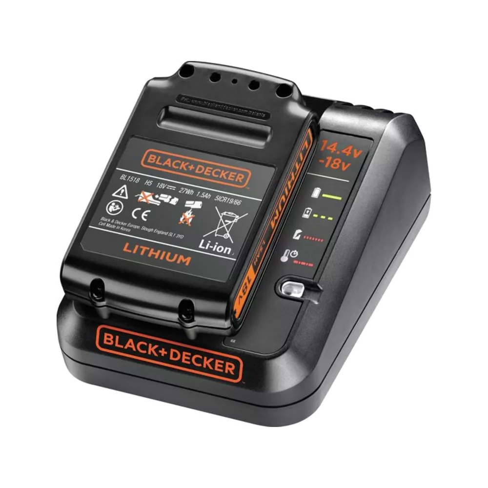 Black-Decker Startpakket 1X18V 1.5Ah Lithium-Ion Accu + 1A Lader