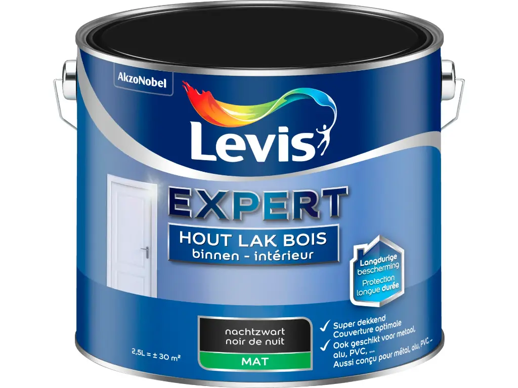 Levis Expert Binnenlak Mat Nachtzwart 2,5l