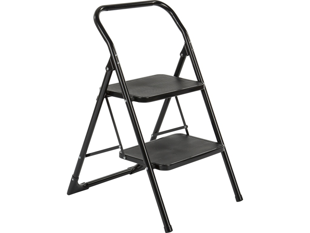 Big Step Trapladder 2 Treden Zwart Mat