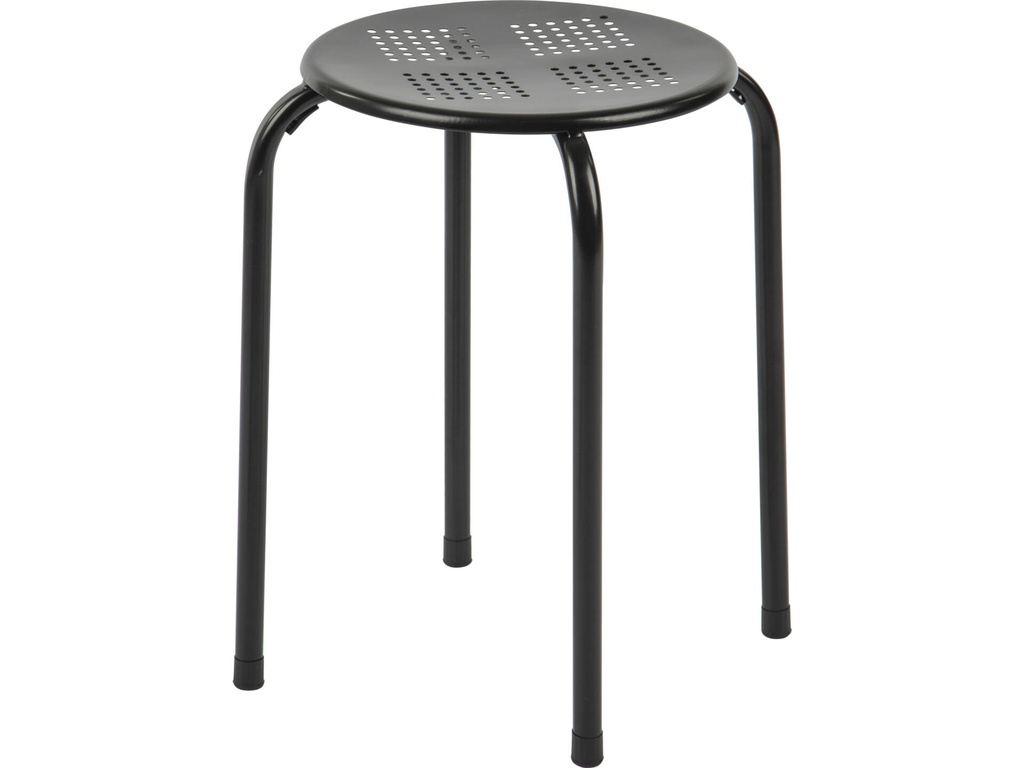 [Q010N] Practo Home Kruk 44,5cm Metaal Zwart