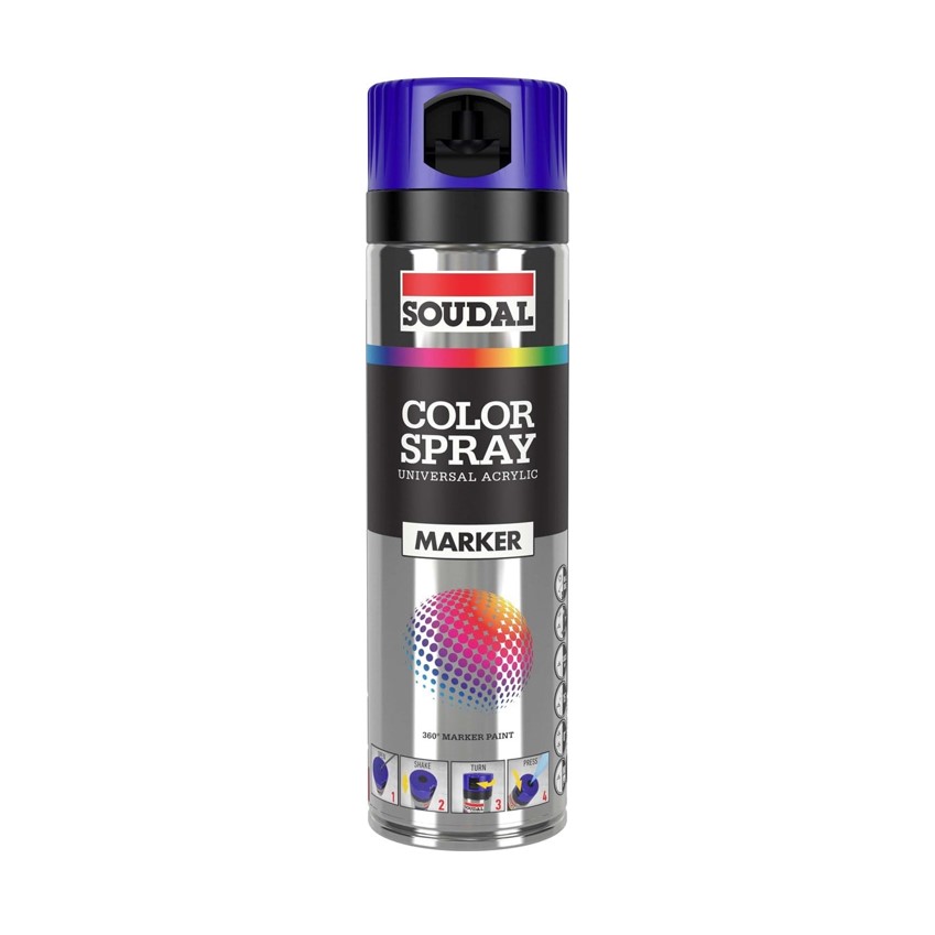 Soudal Color Spray Marker Fluo Blauw 500ml