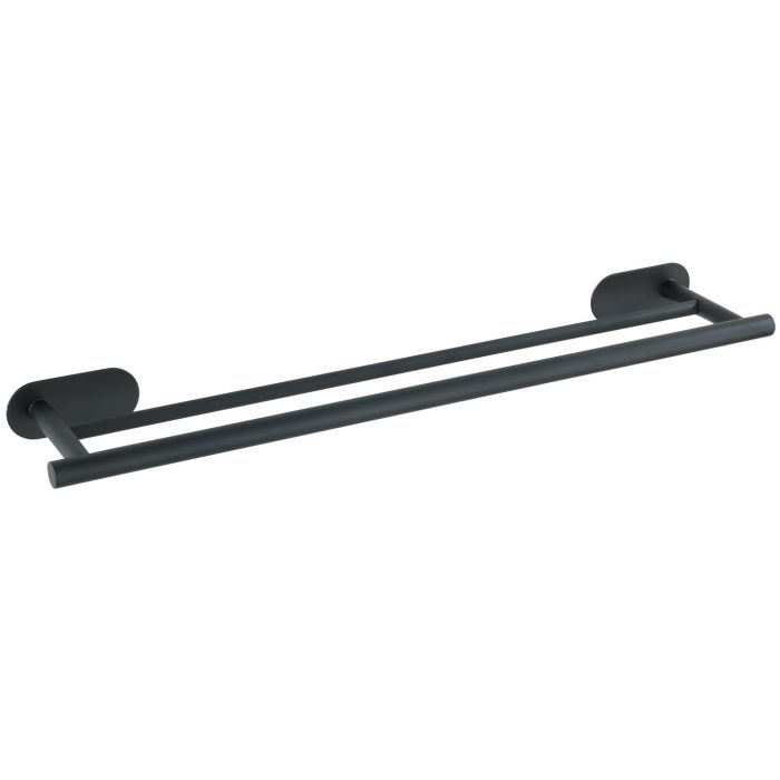 Wenko Turbo-Loc Orea Handdoekhouder Duo RVS Mat Zwart