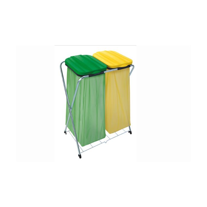 Artex Sackfix Duo Vuilniszakhouder 80L – Groen/Geel
