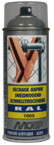 MOTIP INDUSTRIAL LAK HOOGGLANS RAL 7005 MUISGRIJS 400ML