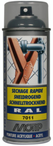 MOTIP INDUSTRIAL LAK HOOGGLANS RAL 7011 STAALGRIJS 400ML