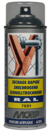 MOTIP INDUSTRIAL LAK HOOGGLANS RAL 7021 ZWART GRIJS 400ML