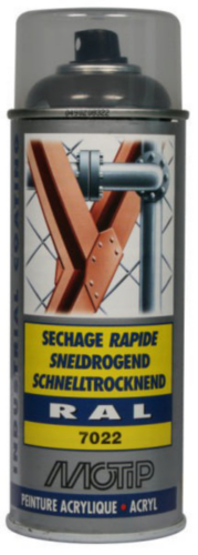MOTIP INDUSTRIAL LAK HOOGGLANS RAL 7022 AMBERGRIJS 400ML