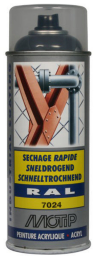 MOTIP INDUSTRIAL LAK HOOGGLANS RAL 7024 GRAFIETGRIJS 400ML