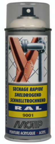 MOTIP INDUSTRIAL LAK HOOGGLANS RAL 9001 CREMEWIT 400ML