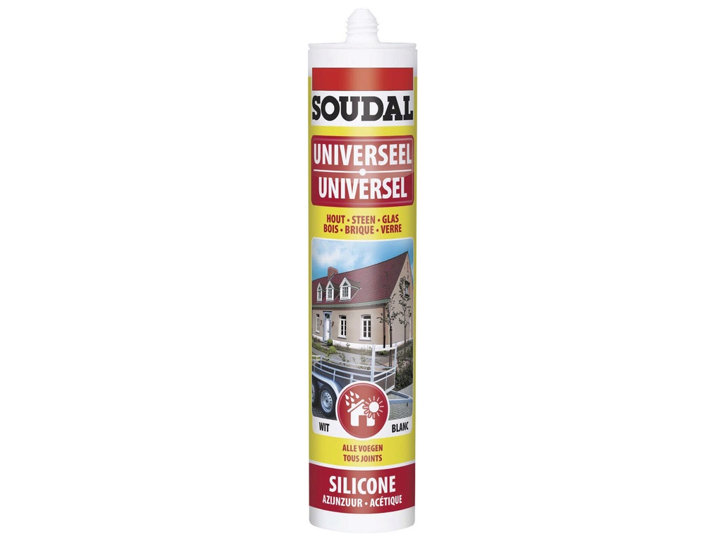 SOUDAL SILICONE UNIVERSEEL WIT 300ML