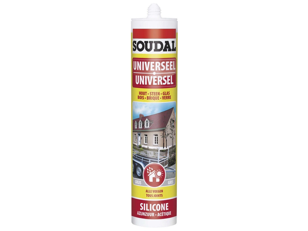 SOUDAL SILICONE UNIVERSEEL GRIJS 300ML