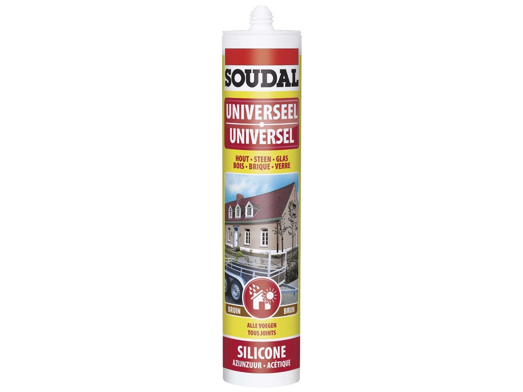SOUDAL SILICONE UNIVERSEEL BRUIN 300ML