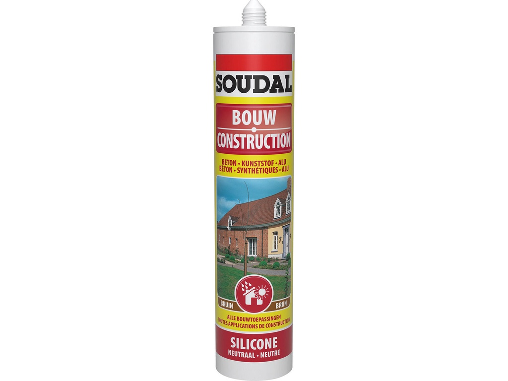 SOUDAL SILICONE NEUTRAAL BOUW BRUIN 300ML