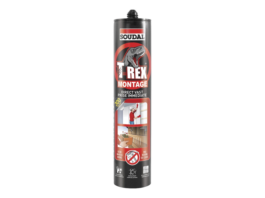 [124734] SOUDAL T-REX MONTAGELIJM DIRECT VAST 380g